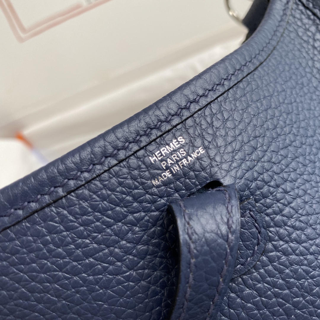 에르메스 미니 에블린16 블루뉘 인디고 은장